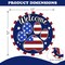 4th of July Dog & Cat Paw Print Door Sign - "Welcome" Patriotic Pet Lover Wood Decor - 12" American Flag Paw Wooden Wreath for Front Porch, Independence Day & Memorial Day Gift